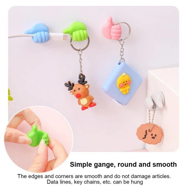 Thumbs Up Shape Hanging Cable Organizer ( Pack of 5 )