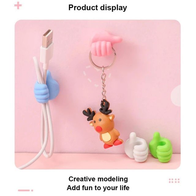 Thumbs Up Shape Hanging Cable Organizer ( Pack of 5 )