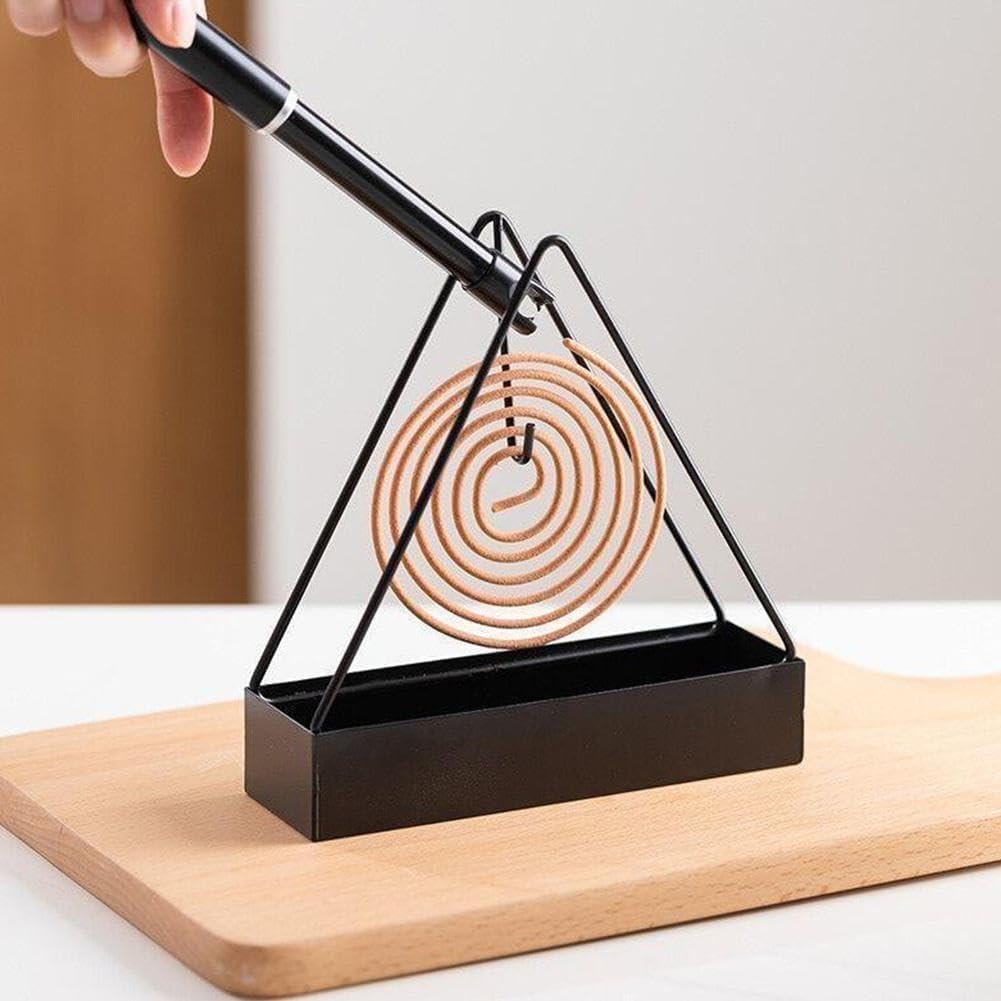 Scald®Mosquito Coil With Tray Wrought Iron Triangular Shape Incense Repellent Decor Mosquito Tool Rack